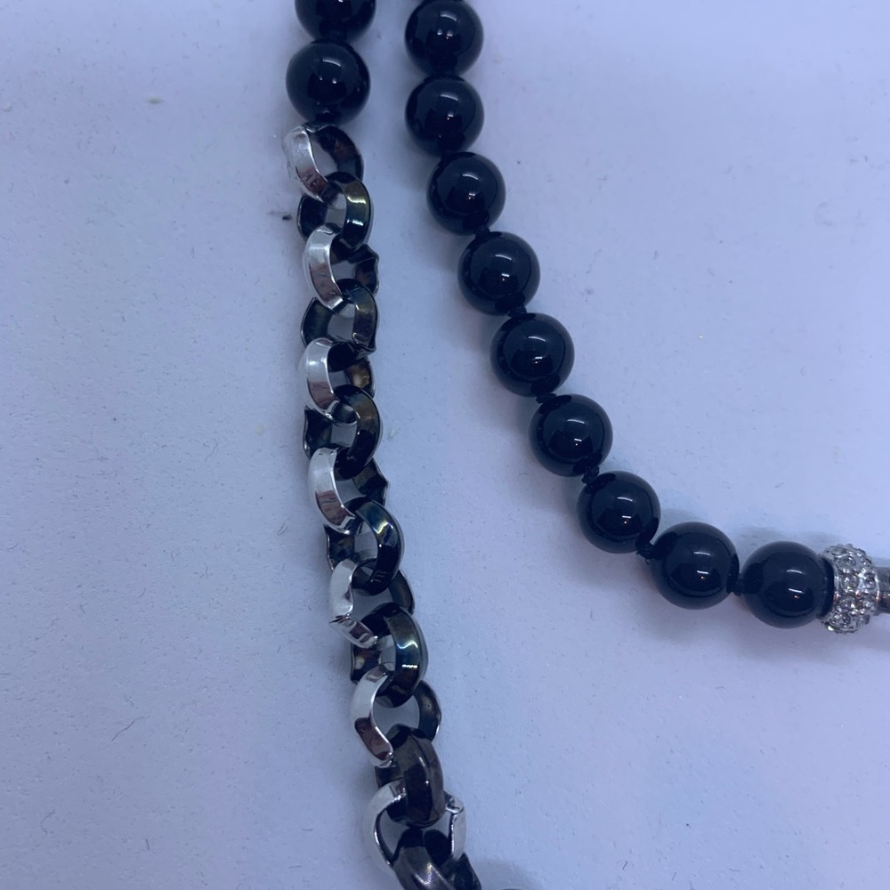 Fifth Avenue black pearl and silver necklace - Picture 5 of 5